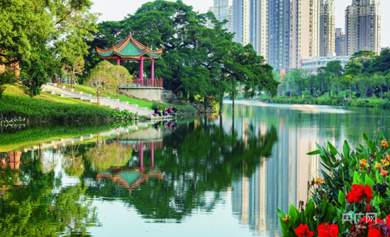 福州創(chuàng)新內(nèi)河治理模式，利用河道網(wǎng)絡(luò)串起一個個綠地公園（央廣網(wǎng)發(fā) 福州園林供圖）